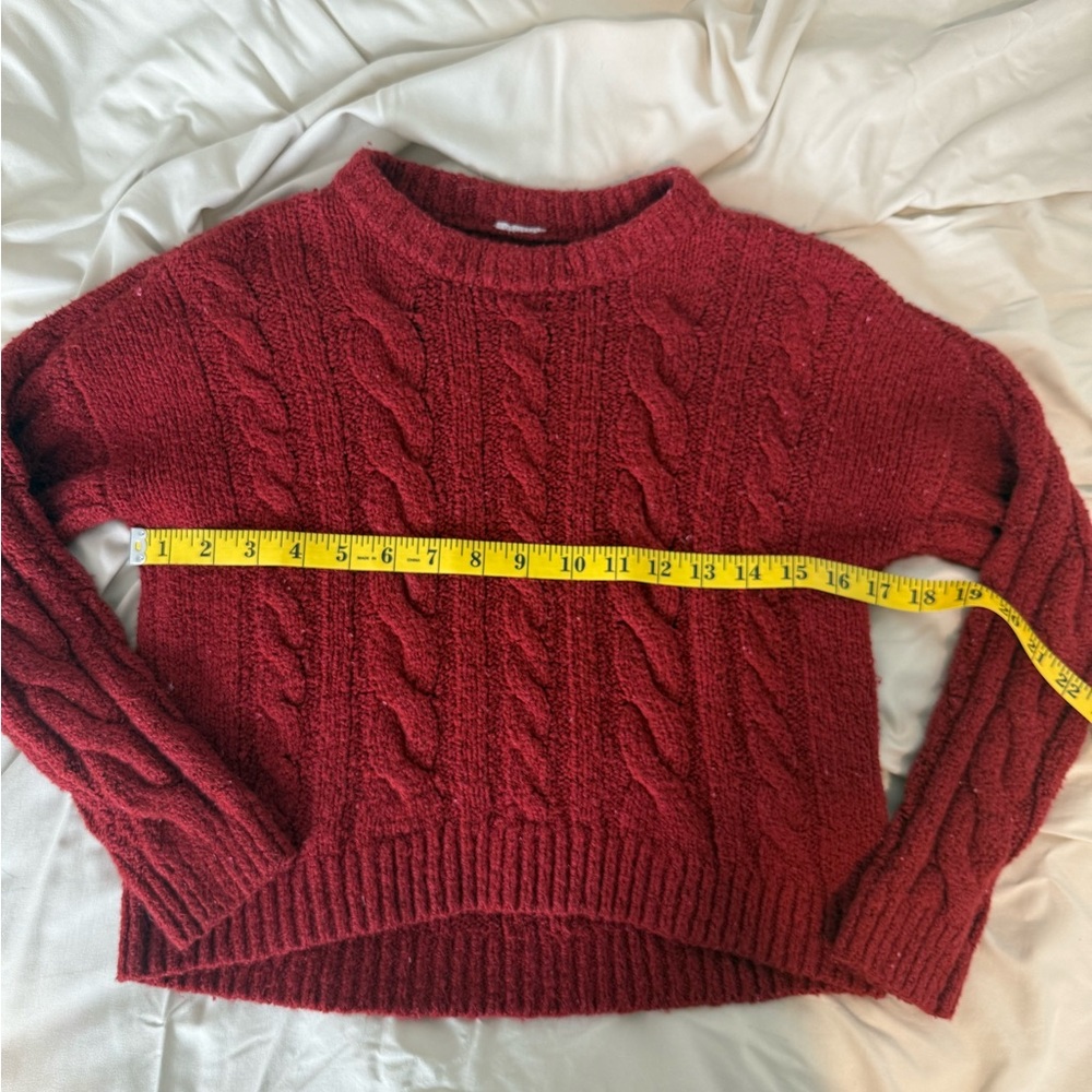 Abercrombie Kids Red Cable Knit Sweater